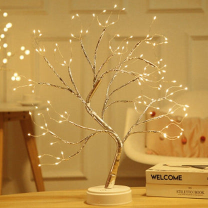 Fairy Light Spirit Tree | LED Sparkly Copper Wire Garland Lamp | Enchanting Holiday Décor