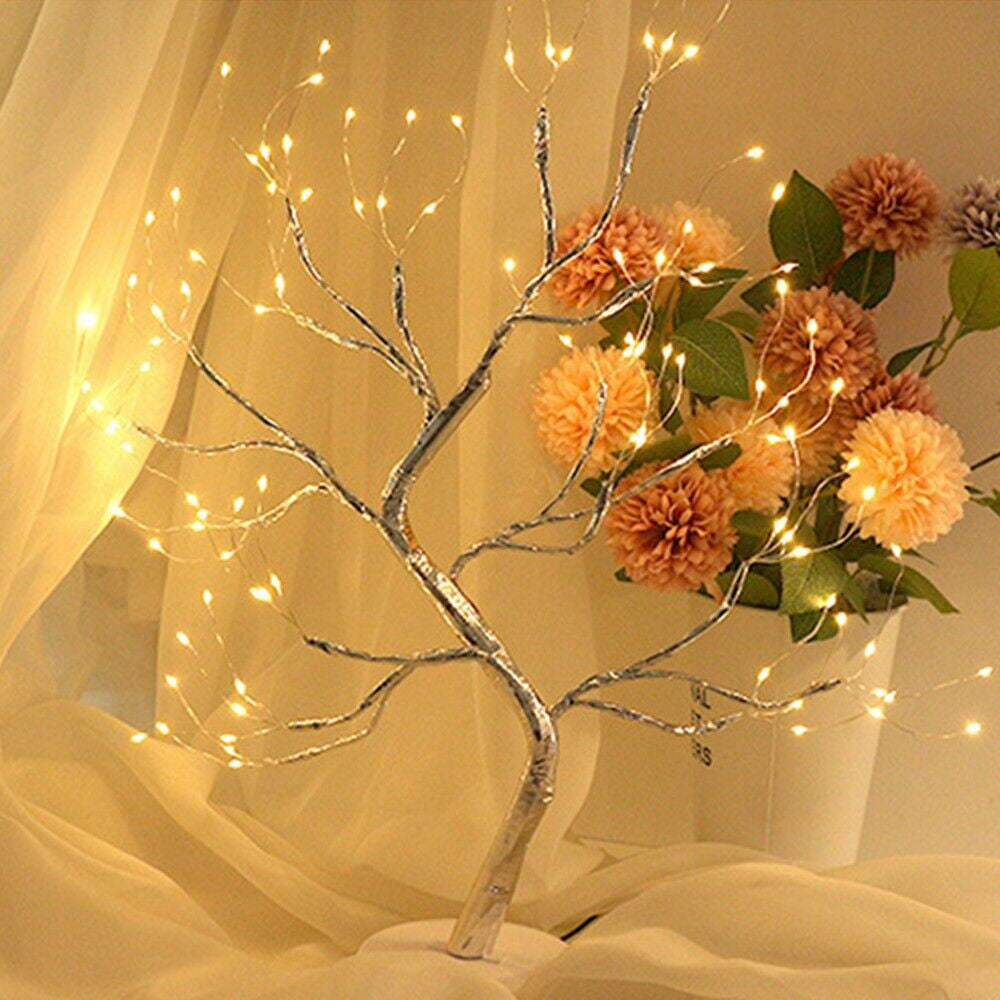 Fairy Light Spirit Tree | LED Sparkly Copper Wire Garland Lamp | Enchanting Holiday Décor