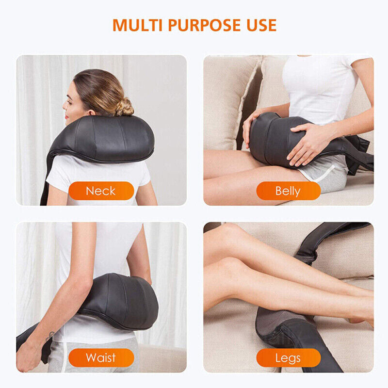 Ultimate UK Electric Shiatsu Neck & Shoulder Massager | Heated 3D Kneading for Back & Full Body Relaxation!