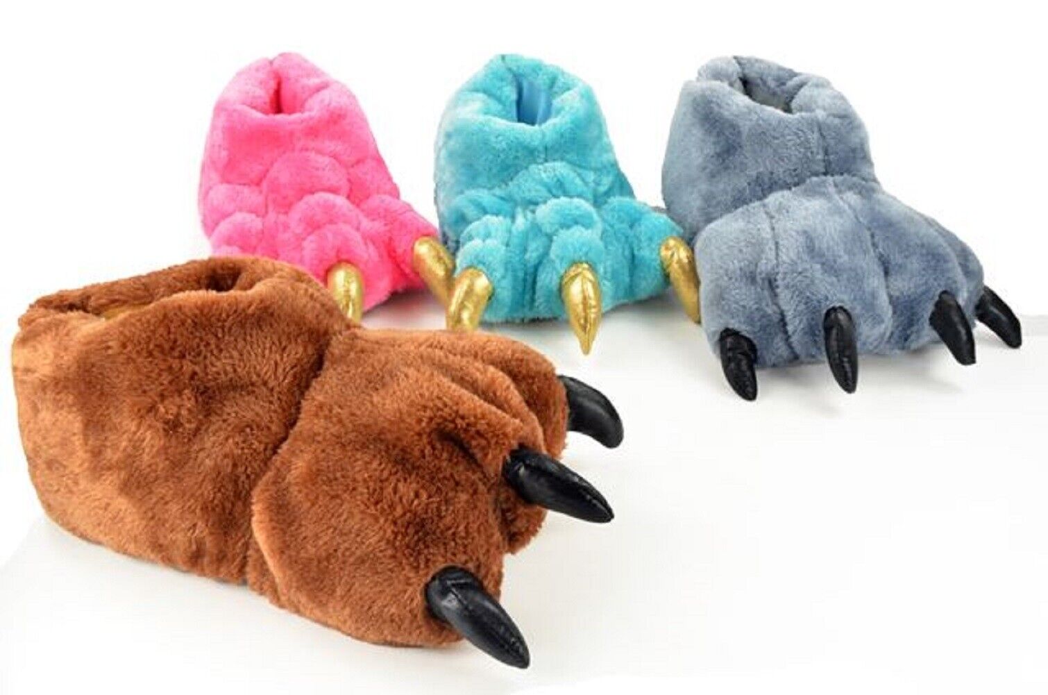 Novelty Monster Claw Slippers - Plush Soft Warm Cosy Padded Slid On